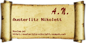Austerlitz Nikolett névjegykártya